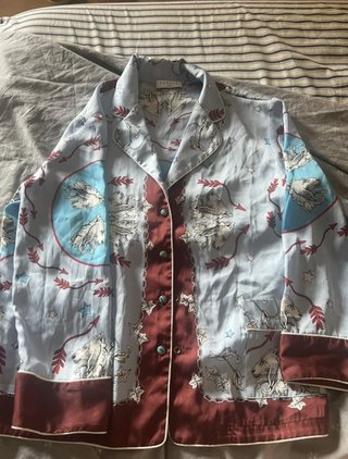 Camisa Sandro azul estampada