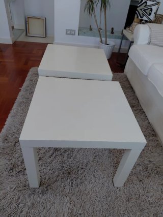 Pareja de Mesitas Lack Ikea Blancas