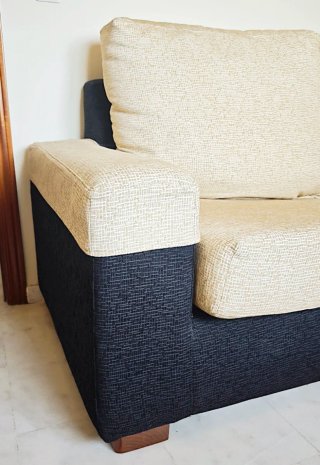 Sofá Cama Beige y Negro