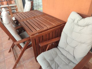 Mesa extensible jardín madera