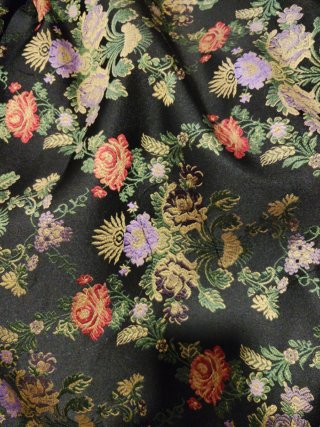 Corte Fallera Negro con Flores Multicolor 5'50 met