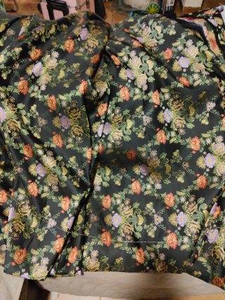 Corte Fallera Negro con Flores Multicolor 5'50 met