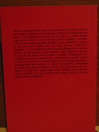 Libro EL IMPULSO DE MATAR. Plaza & Janes 1984