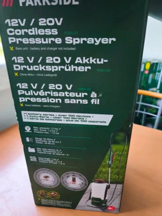 Pulverizador Parkside 12V/20V 5L + Batería