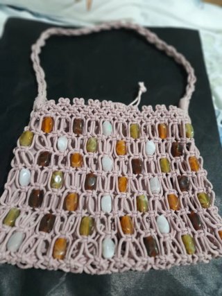 Bolso crochet con Cuentas Multicolor