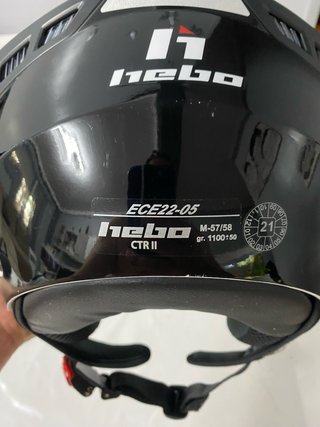 Casco Jet Hebo Talla M Blanco Naranja
