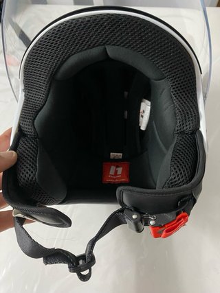 Casco Jet Hebo Talla M Blanco Naranja