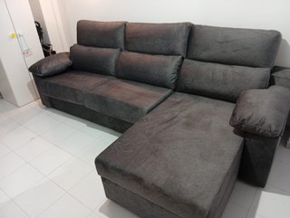 Sofá Cama Chaise Longue Gris