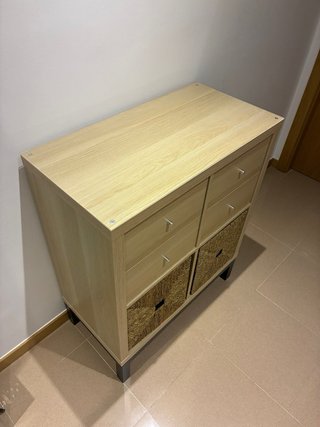 Estantería KALLAX Roble con Cestas Mimbre