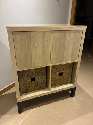 Estantería KALLAX Roble con Cestas Mimbre