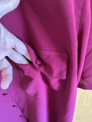 Camicia Pura Seta Donna Rossa