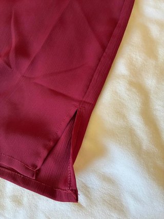 Camicia Pura Seta Donna Rossa