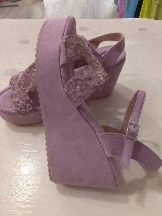 Sandali Fashion&Bella con zeppa e strass