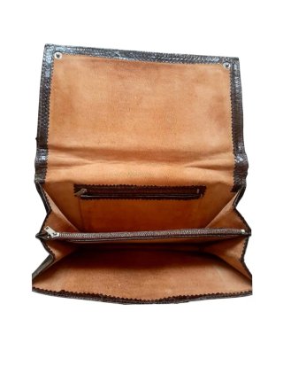 Bolso Piel Marrón Asa Corta Años 50