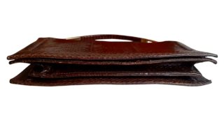 Bolso Piel Marrón Asa Corta Años 50