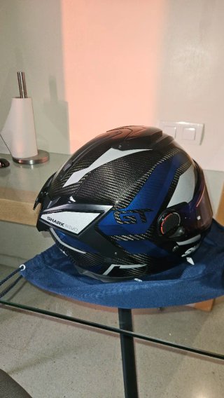 Casco Shark Fibra Carbono Azul
