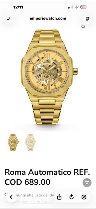 Reloj Emporio Watch Dorado y Negro
