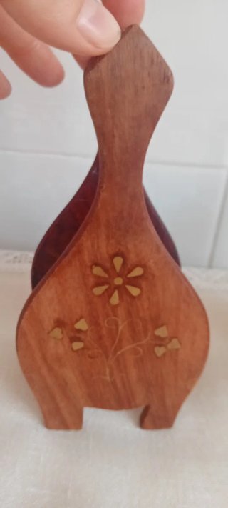 Posavasos madera tallada + 2 adornos