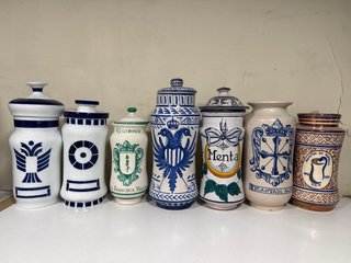 Tarros de farmacia antiguos (Set de 7)