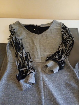 Vestido galáctico licra plateado talla L