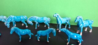 Lote 14 caballos porcelana china
