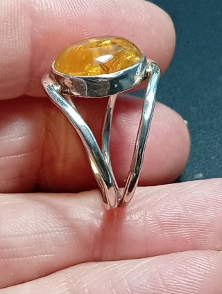 Anillo Plata Ley citrino rutilado