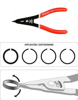 Pinza per anelli di sicurezza YATO YT-0607