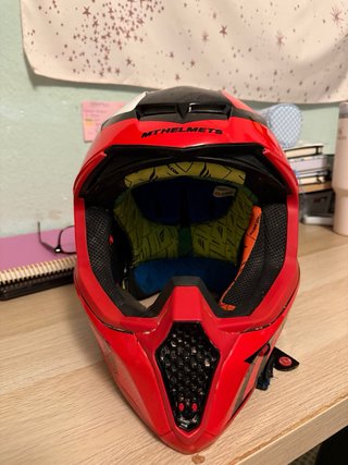 Casco MTHELMETS Falcon Motocross Negro/Rojo