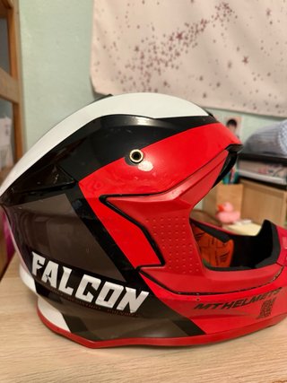 Casco MTHELMETS Falcon Motocross Negro/Rojo