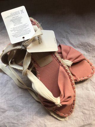 Alpargatas rosas lazo talla 38