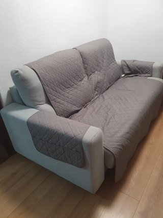 Sofá cama 2 plazas tela gris