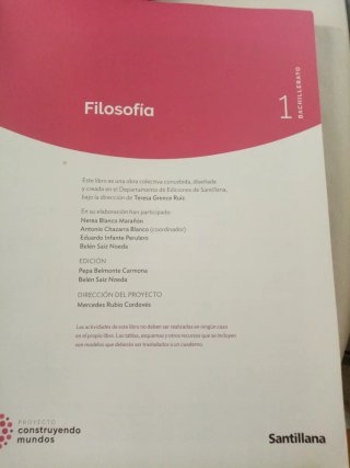 Filosofía 1 Bachillerato : Proyecto construyend...