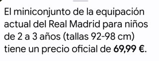 Equipación Real Madrid Niño Adidas