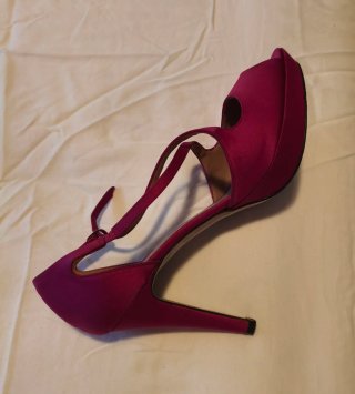 Tacones Gloria Ortiz raso buganvilla