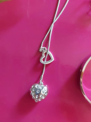 Conjunto Bisutería Corazón y Aros Verde