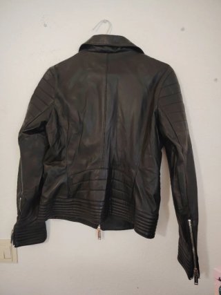 Cazadora Piel Negra Tachas Talla M