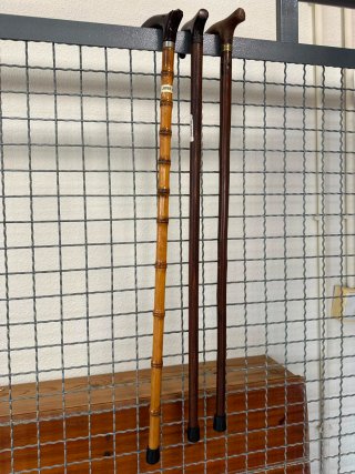 Lote 3 bastones de madera y bambú
