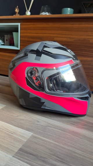 Casco AGV K3 SV Gris y Rosa (con visera solar)