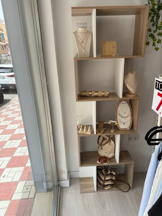 Estantería modular madera y blanco