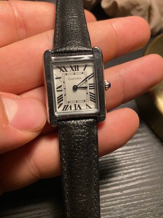 Reloj Cartier Tank Pequeño Cuero Negro