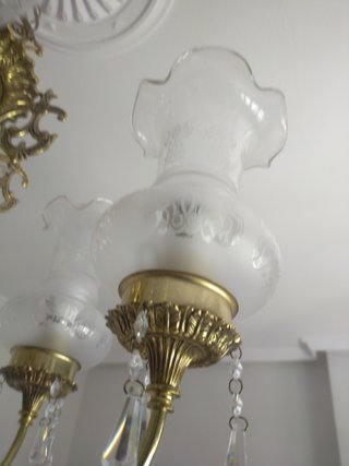 Lámpara de techo latón y cristal