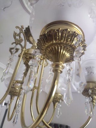 Lámpara de techo latón y cristal