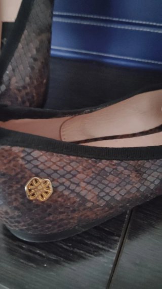 Manoletinas marrones con detalle dorado