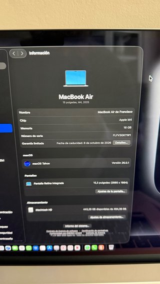 MacBook Air 15” M4 16GB 512GB SSD NUEVO