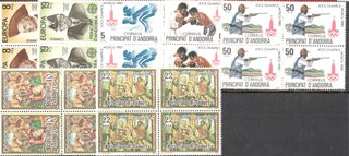 SELLOS ANDORRA ESPAÑOLA 1980 EN BLOQUE DE 4