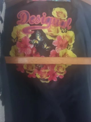 Abrigo Desigual Negro y Beige