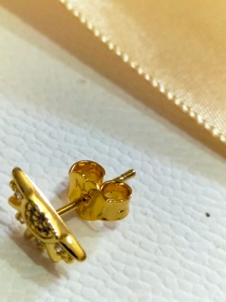 Pendientes S925 Sol baño oro 14k