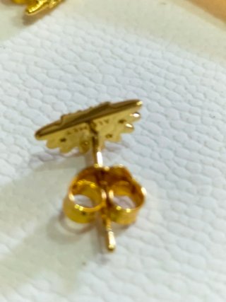Pendientes S925 Sol baño oro 14k