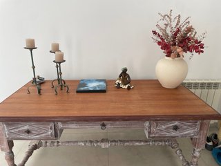 Mesa recibidor madera rústica