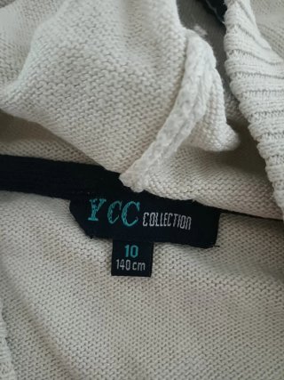 Cardigan bimba a righe con cappuccio